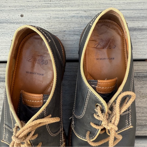 Johnston & Murphy 1850 Classic Dark Navy Leather Men's Oxford Shoes Size 10.5 - Picture 7 of 17